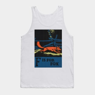 F is for Fox ABC Designed and Cut on Wood by CB Falls Tank Top